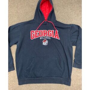 Georgia Bulldogs Champion Hoodie Mens L Embroidered Spellout Fleece Pullover